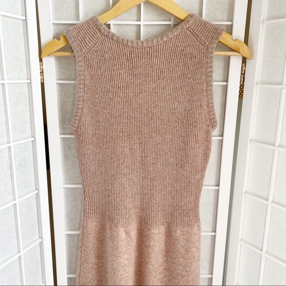 VTG Anne Fogarty Knits Pink Silver Metallic Sleeveless Maxi Sweater Dress Medium - Picture 5 of 7